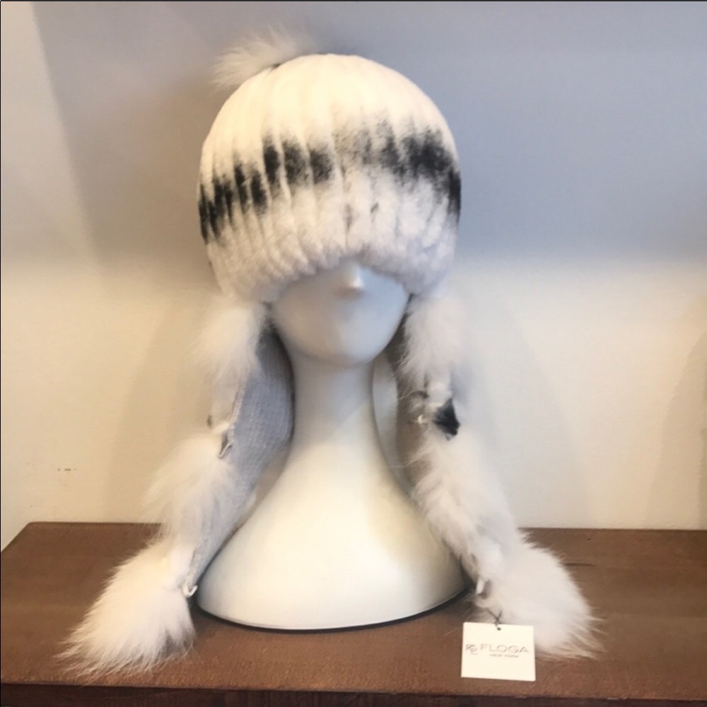 Real Natural Rabbit Fur Knitted HatBrimless Cap